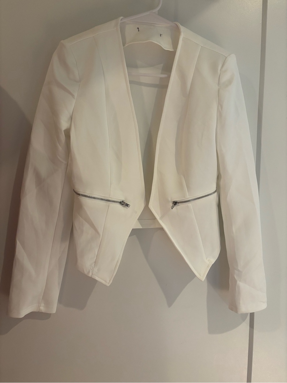 White Women's Open Front Blazer Jacket